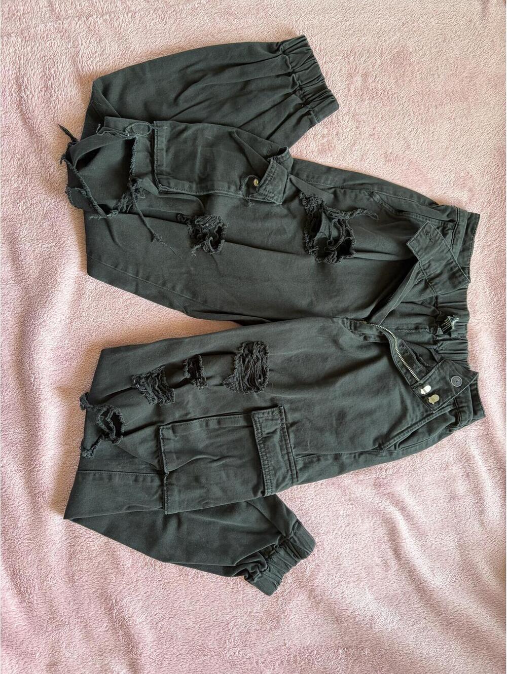 Forever 21 Black Distressed Jogger Pants